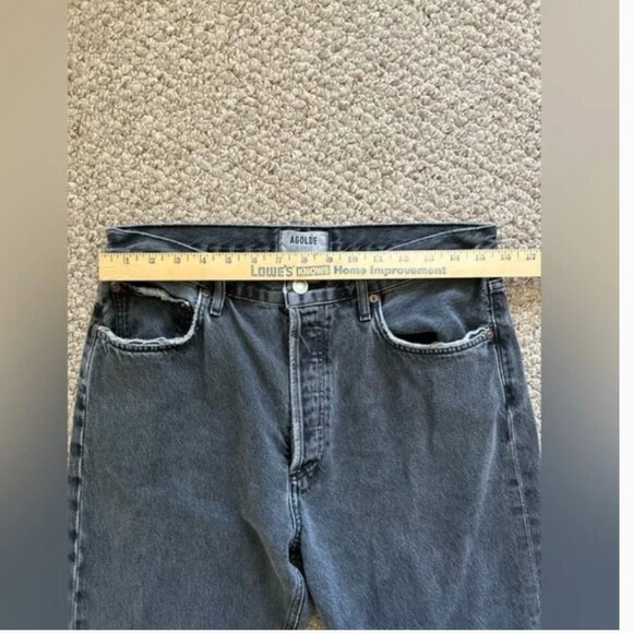 Agolde 90”s Pinch Waist Grey Jeans Button Fly size 30 - Picture 4 of 8